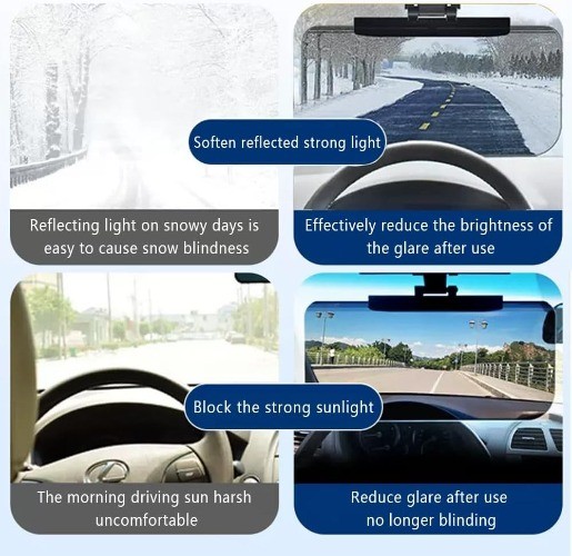 2Pcs Visor for Car (Upgraded Version to Block Harmful UV Rays) Adjustable Angle,