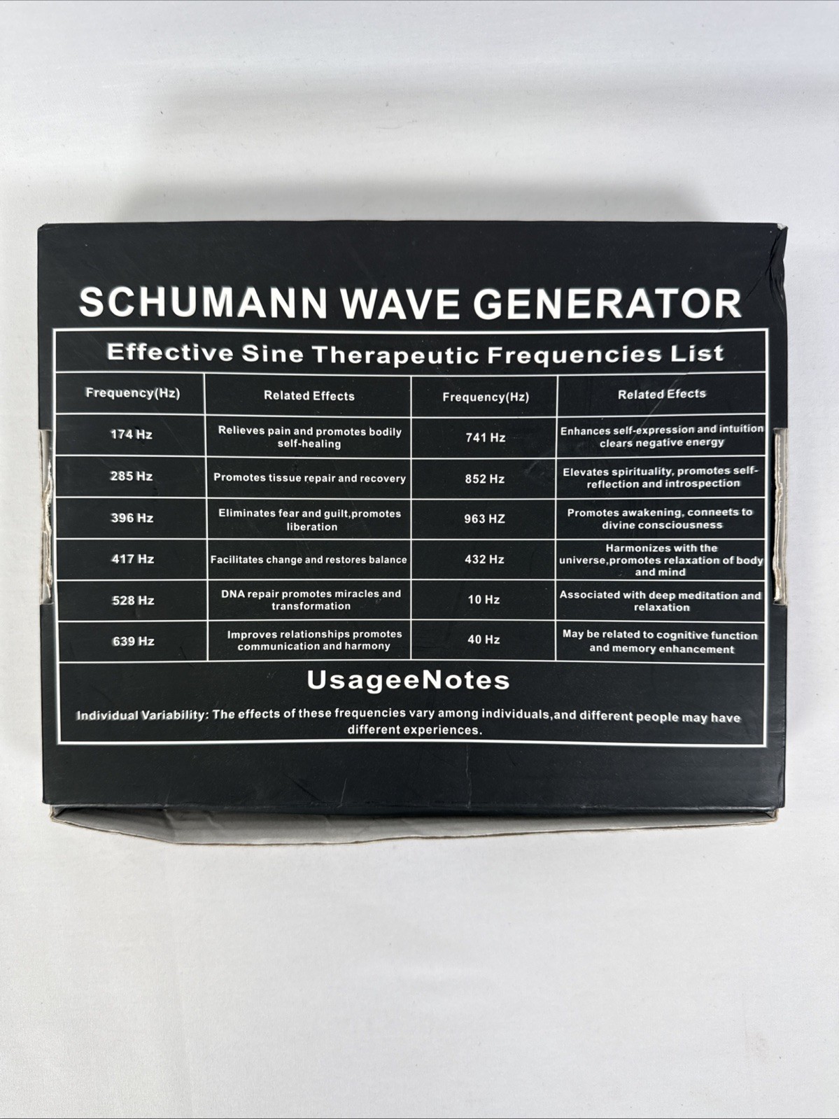 7.83Hz Schumann Wave Resonance Generator Ultra-Low Frequency Pulse USB TESTED