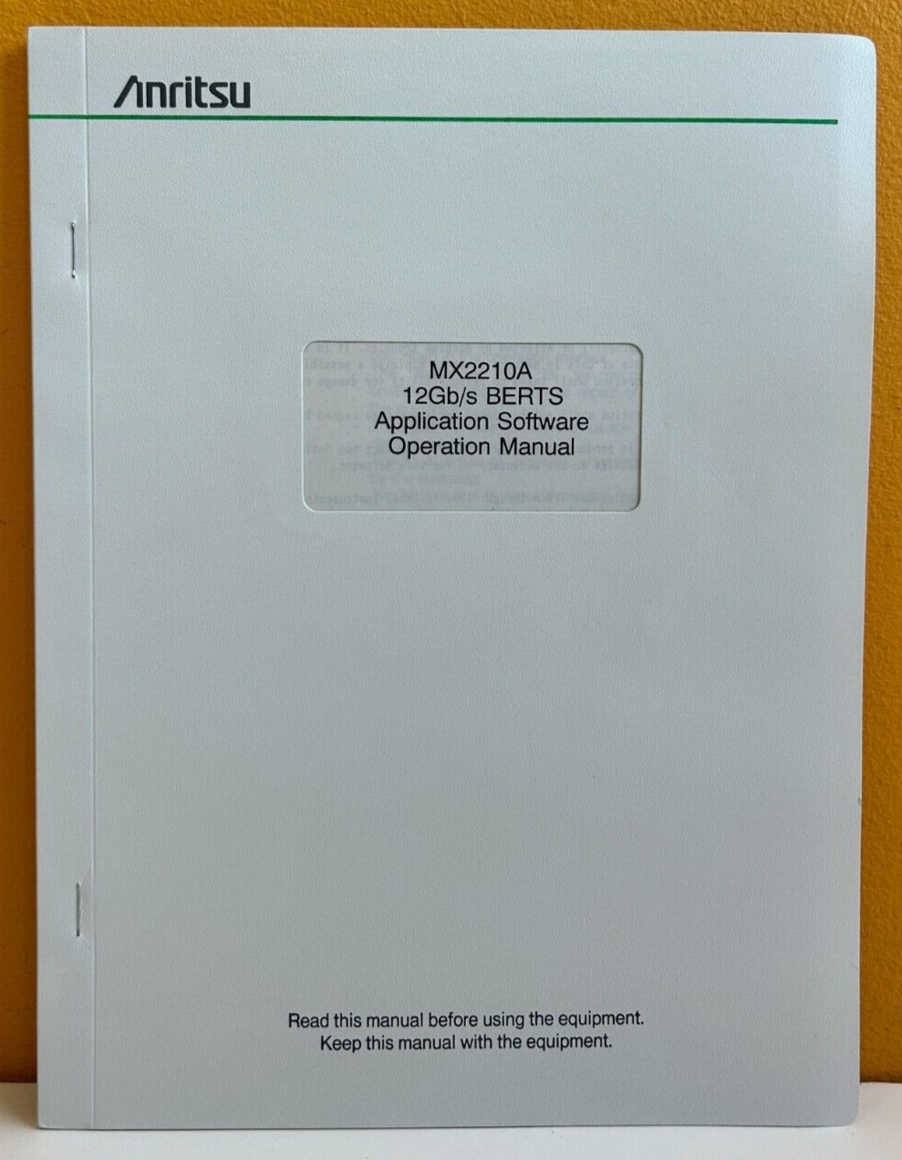 Anritsu M-W1056AE-2.0 2000 MX2210A 12 Gb/s BERTS Application Software Manual.
