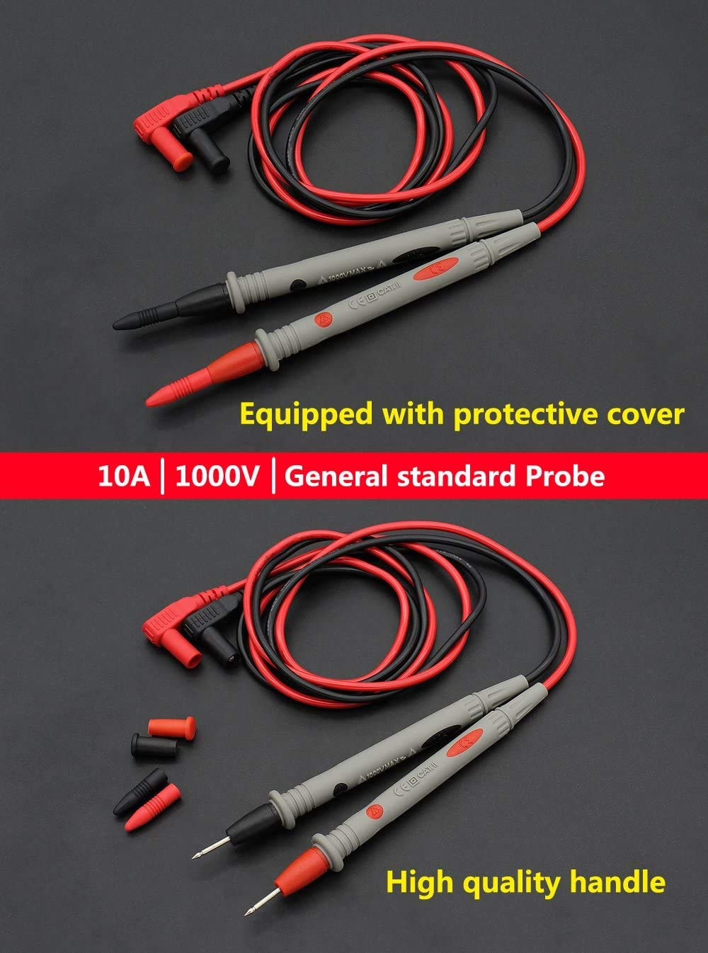 Banana Plug Multimeter Test Leads, 1000V 20A Digital Multi Meter Clamp Tester Pr