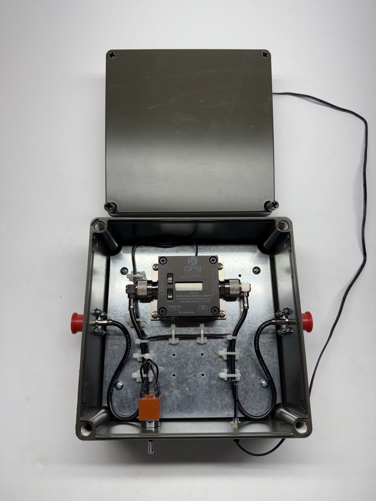 GPS Networking NVGLCDLA30RPDC Variable Gain Line Amplifier 0-30dB Enclosure
