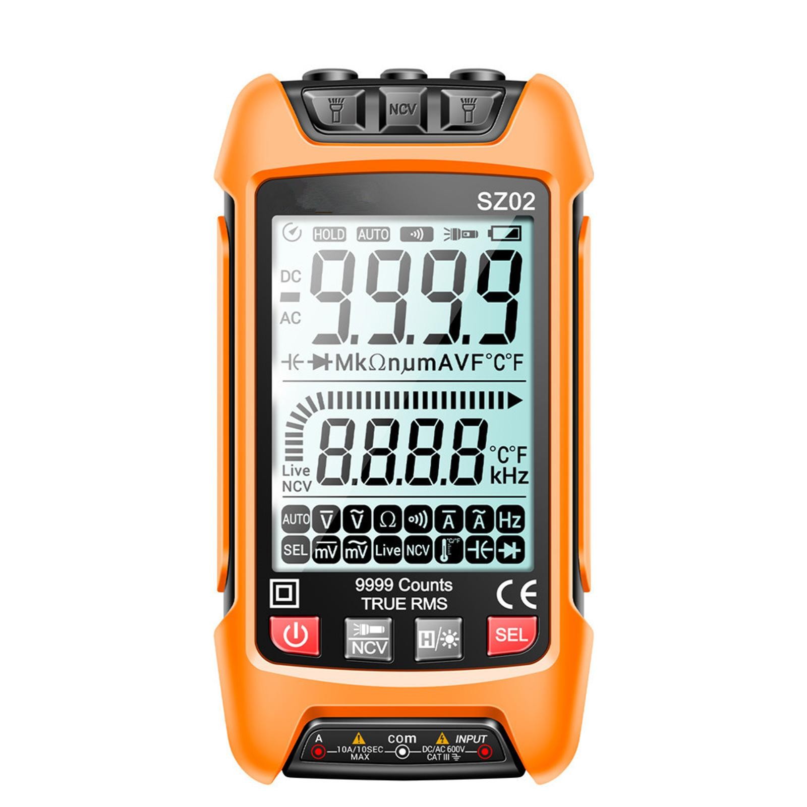 Smart Digital Multimeter 9999 Counts True RMS Auto Electrical Capacitance Meter/