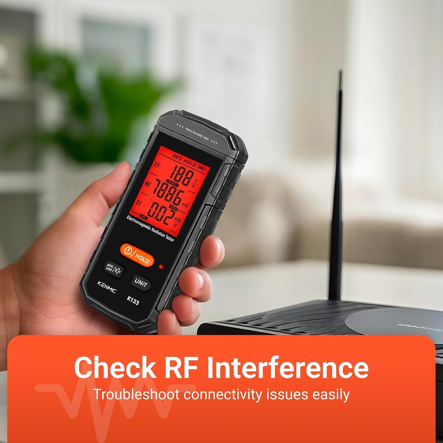 3-in-1 EMF Meter for Electric, Magnetic and Radio Frequency Detection