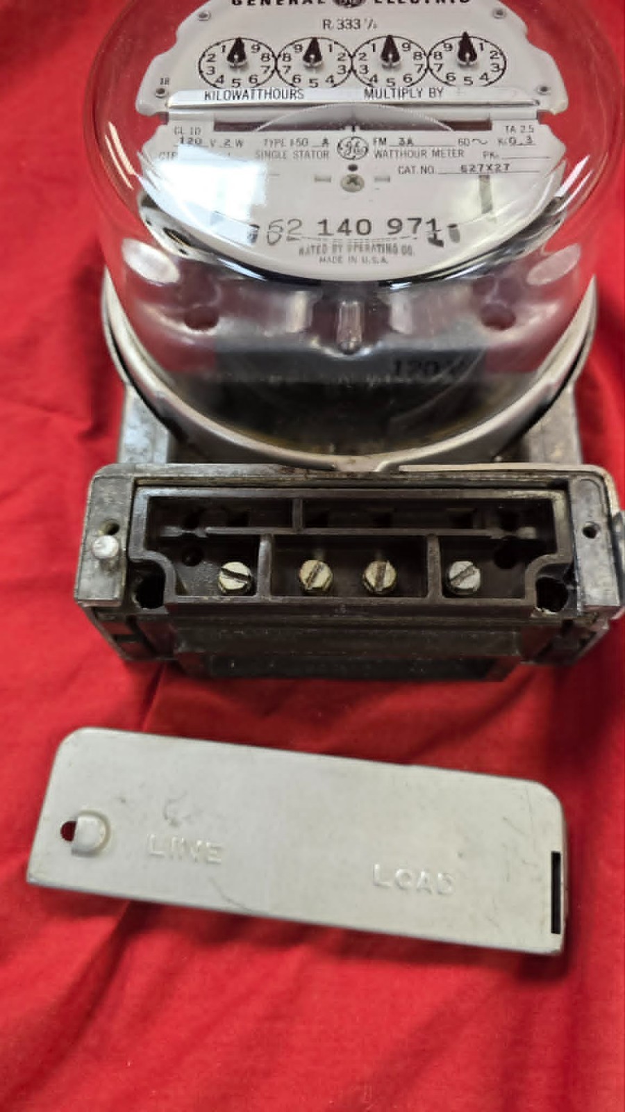 Vintage GE General Electric I-50-A Watthour Electric Meter-Not Tested, R 333 1/3