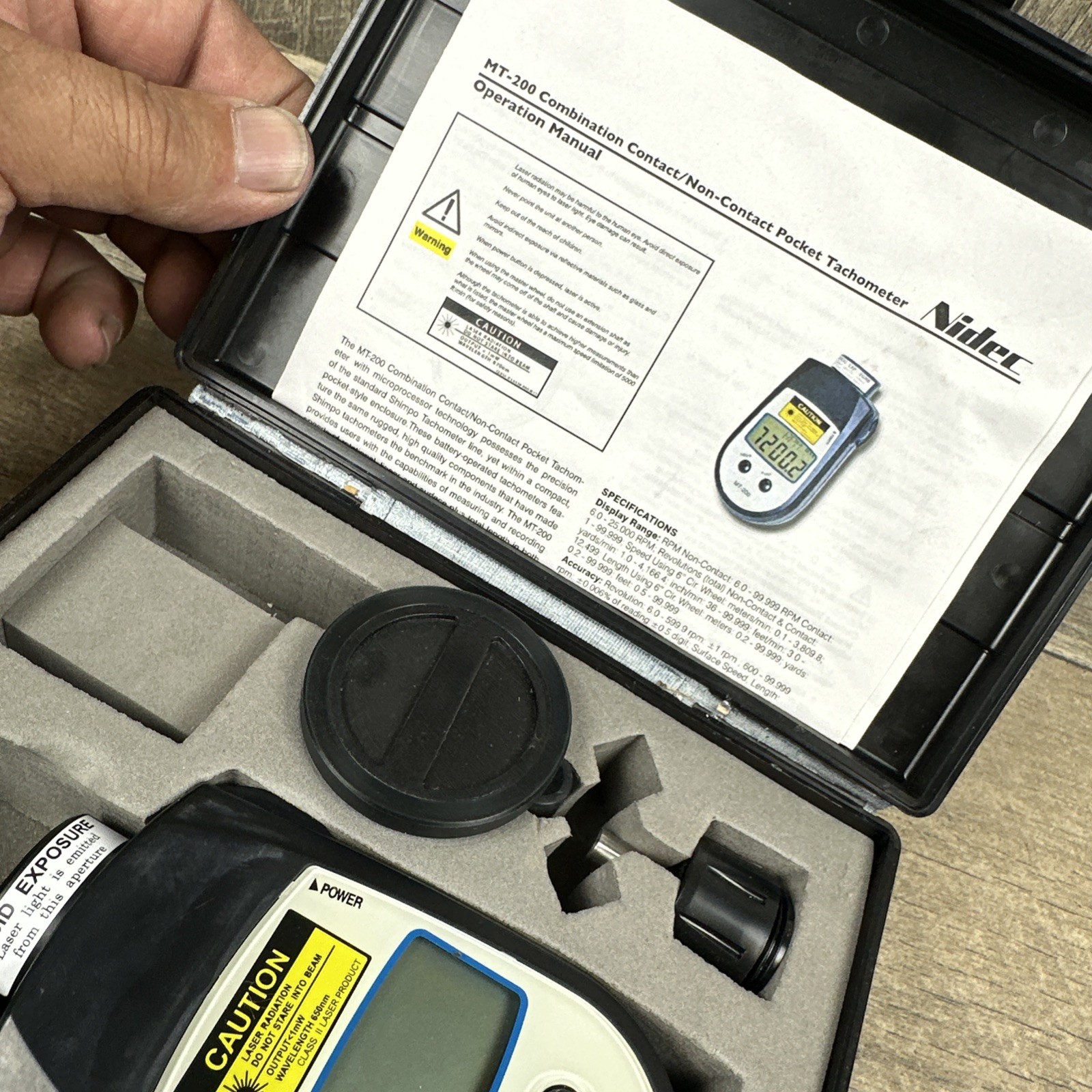 Shimpo Mt-200 Tachometer, Contct/Noncntct, 6 To 25000Rpm