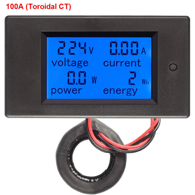 AC 20A 100A Digital Panel Meter Monitor Watt Kwh Power Energy Voltmeter Ammeter
