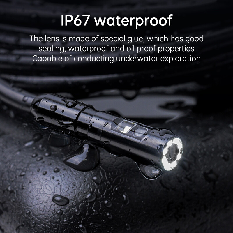1080P HD Industrial Endoscope Borescope LCD 4.3inch 8mm Inspection Snake Camera