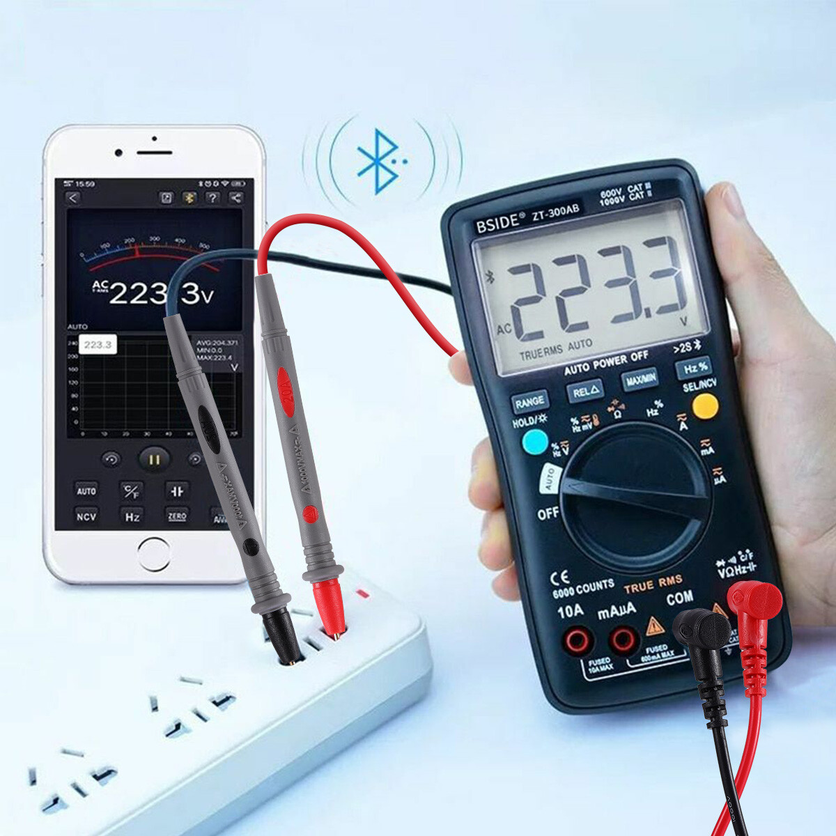 Multimeter Test Leads for Fluke Meter Electrical Alligator Clip Probes 1000V 20A