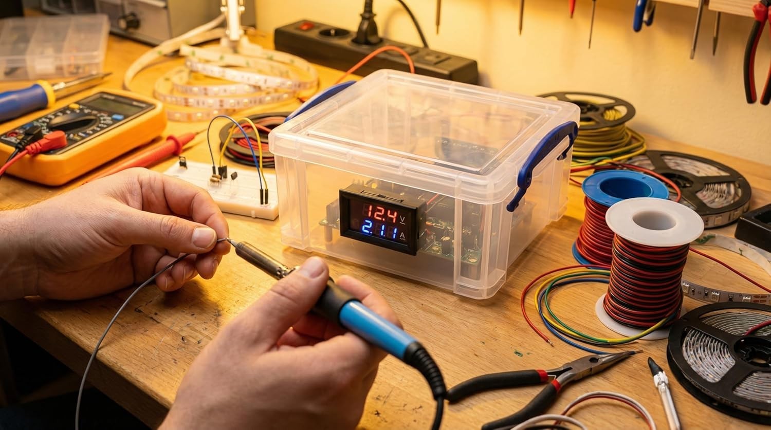 0.28″ LED Digital Voltmeter Ammeter, Dual-Color 0-100V 10A for Safe Monitoring