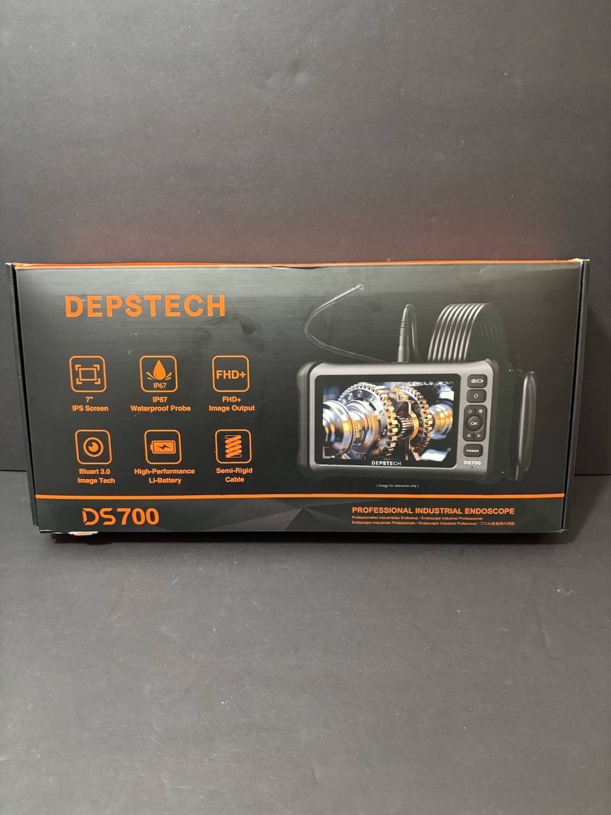 DEPSTECH 7” IPS Endoscope Camera w/ Lights 1080P Triple-Lens Digital Bore DS700