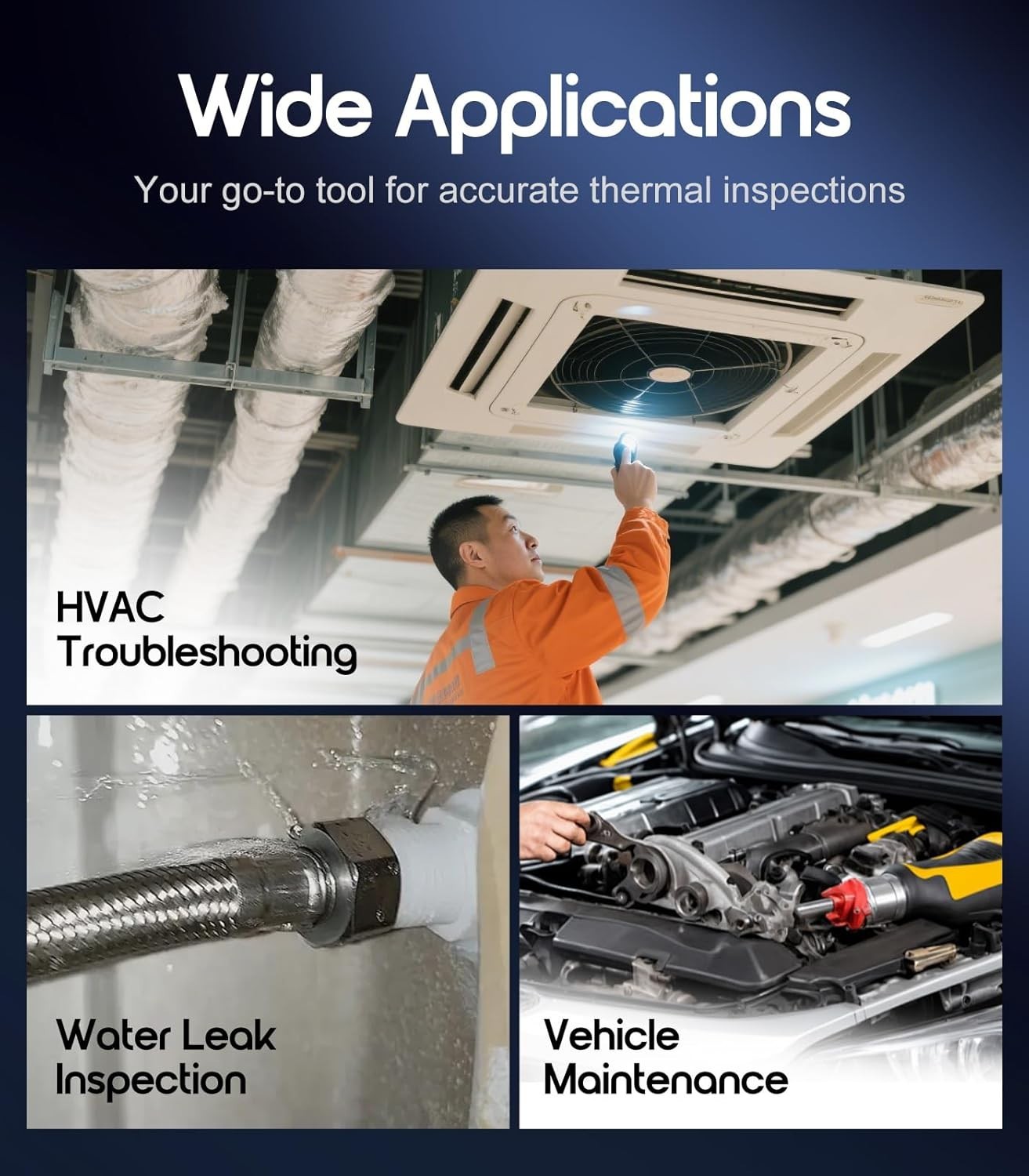 Accurate Handheld Thermal Camera with -4°F to 1022°F & Multiple Imaging Modes