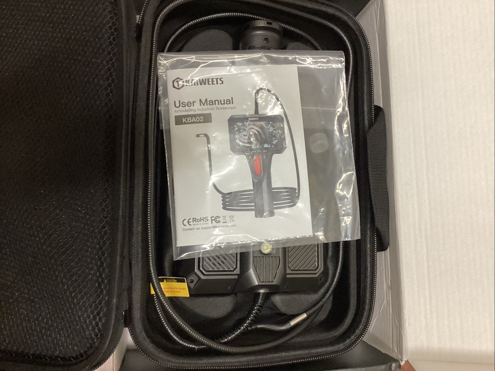 KAIWEETS KBA02 Articulating Borescope 1.6m 6.2mm 1080P LCD Waterproof