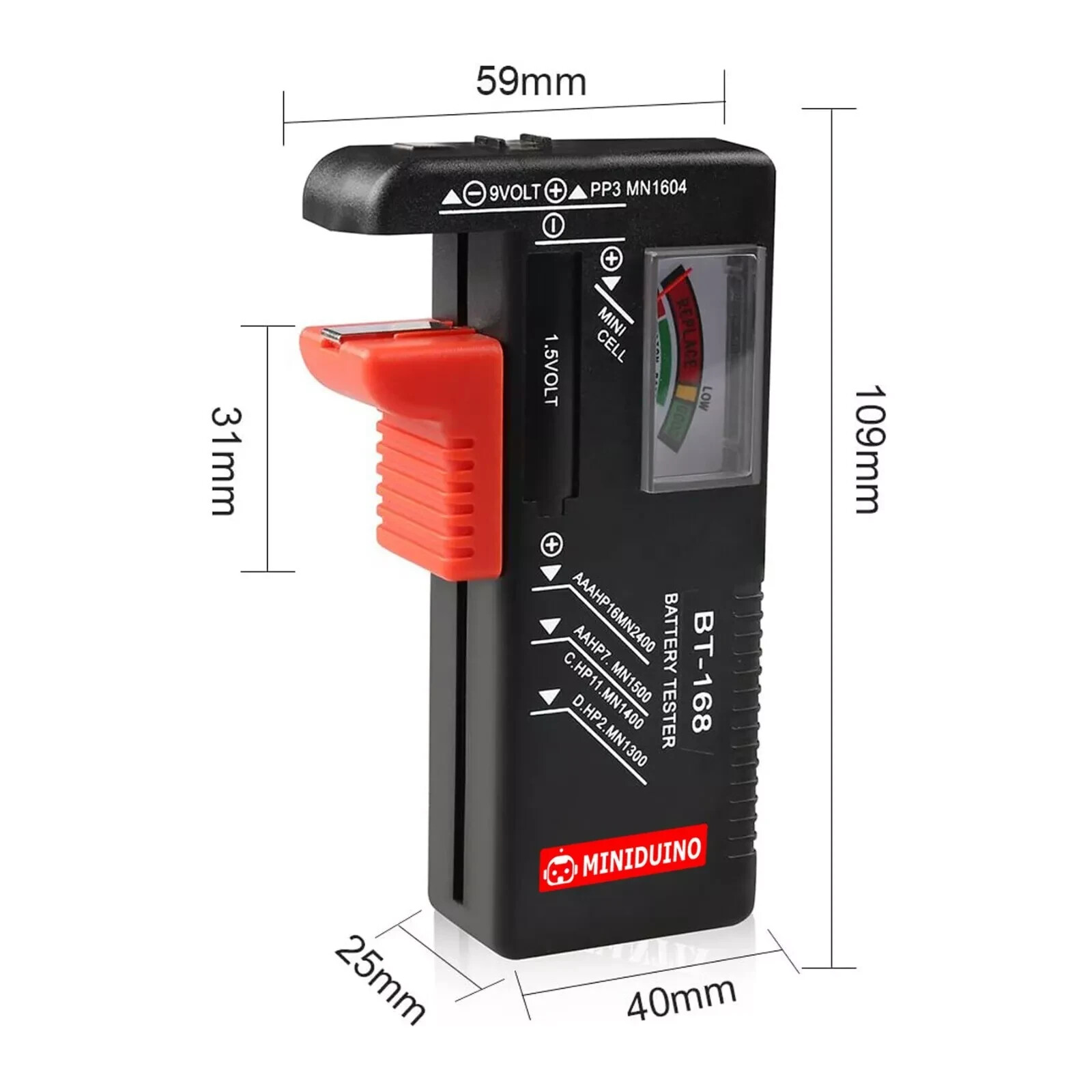 Battery Tester Checker Universal For AA AAA C D 9V 1.5V Button Cell Batteries