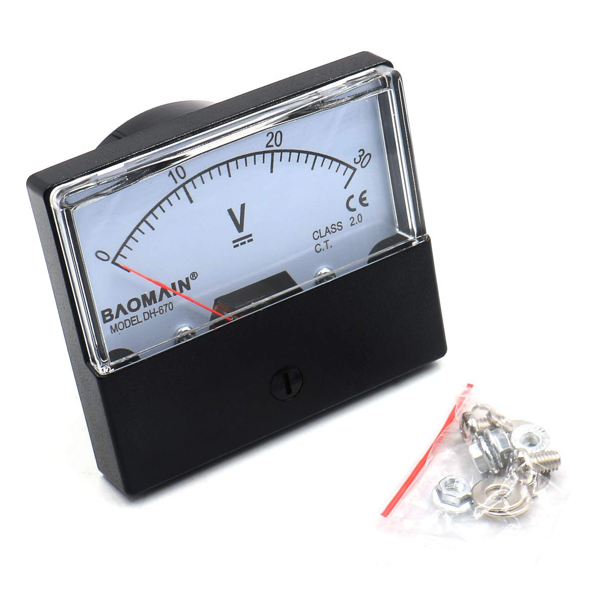 Voltmeter DH-670 DC 0-30V Rectangular Class 2.0 Analog Panel Volt