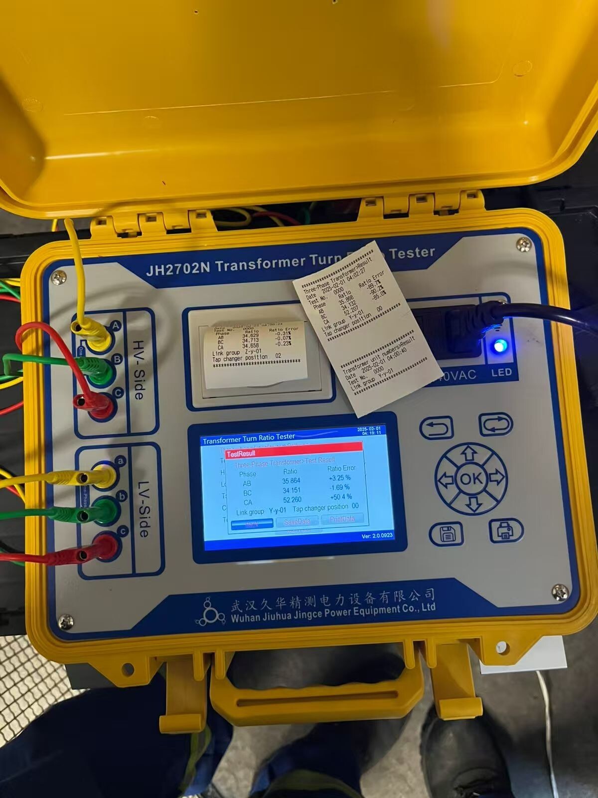 Spanish/English PT CT Test Portable TTR Meter Transformer Turns Ratio Tester