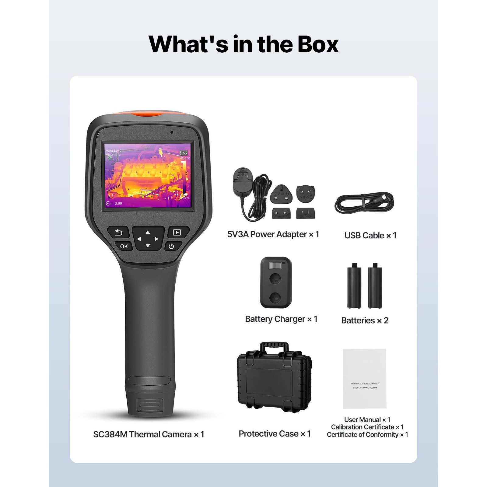 Handheld Thermal Camera 3.5in Touch Screen, 384×288 IR