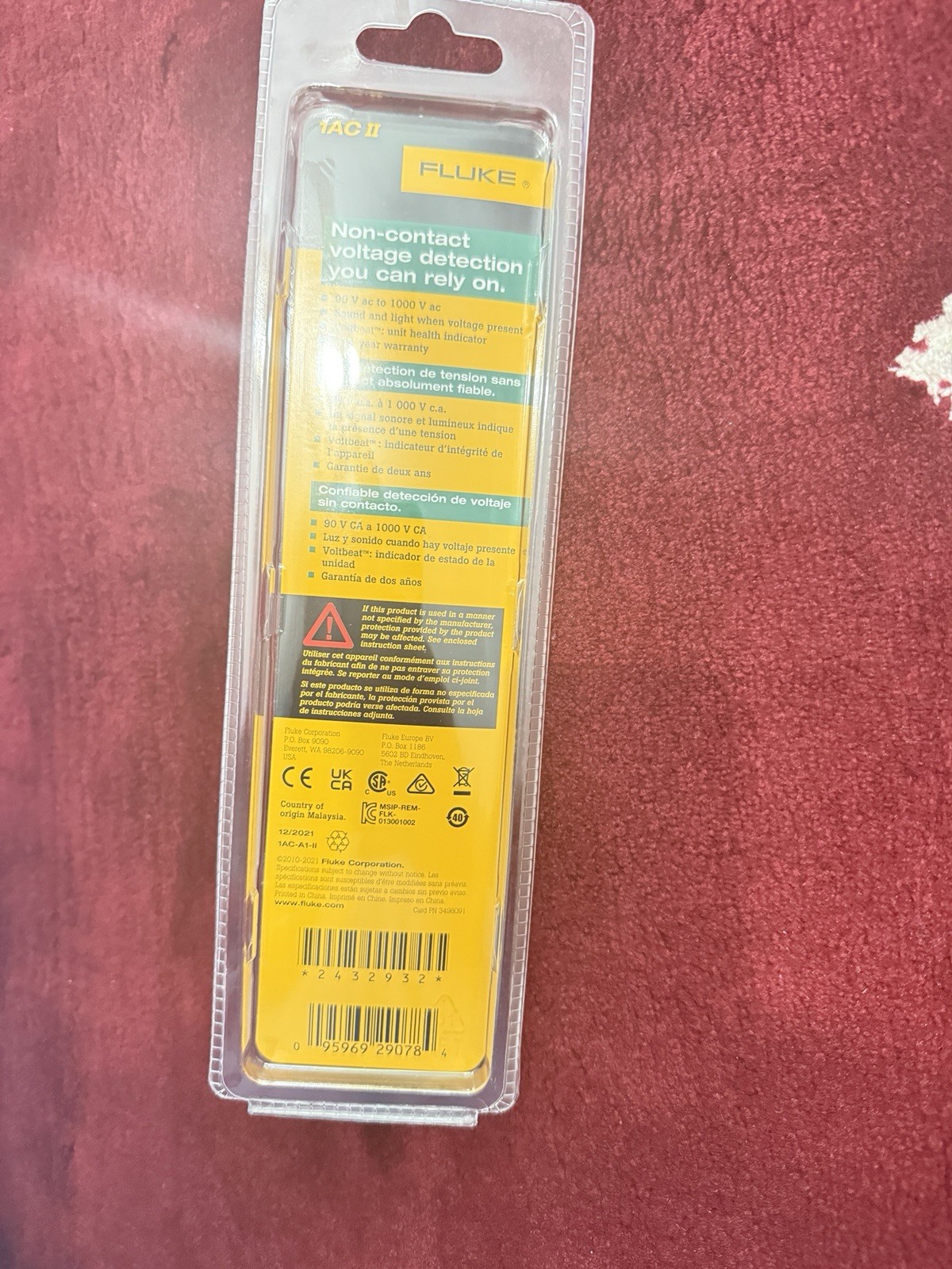 Fluke 1AC II VoltAlert Non-Contact Voltage Detector, Audible, CAT IV 1000V