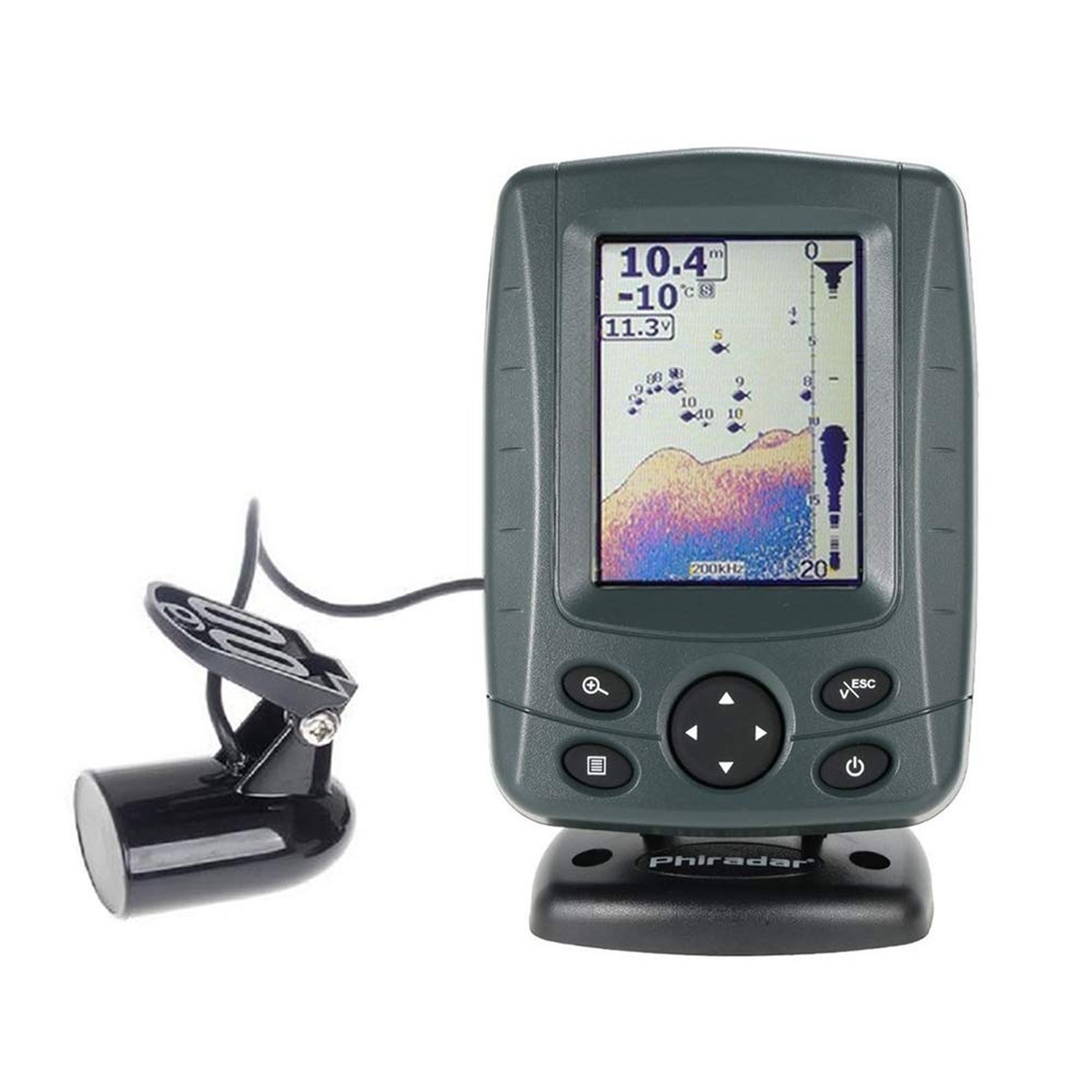 JOYWEE FF688C 3.5″ Phiradar Color LCD Boat Fish Finder 200KHz/83KHz Dual Sona…