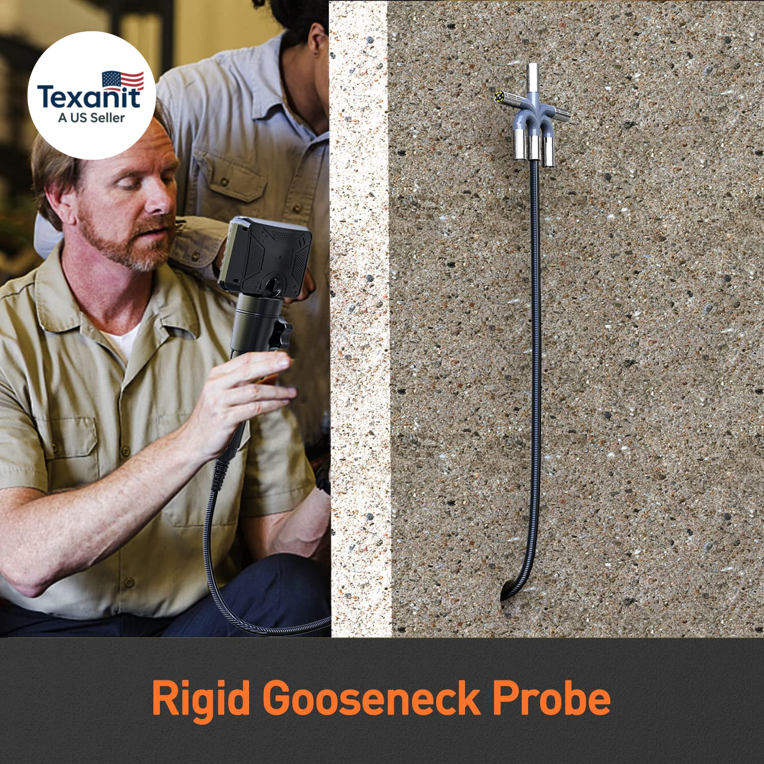 Two-Way Articulating Borescope with Light, Video Industrial Endoscope Inspection