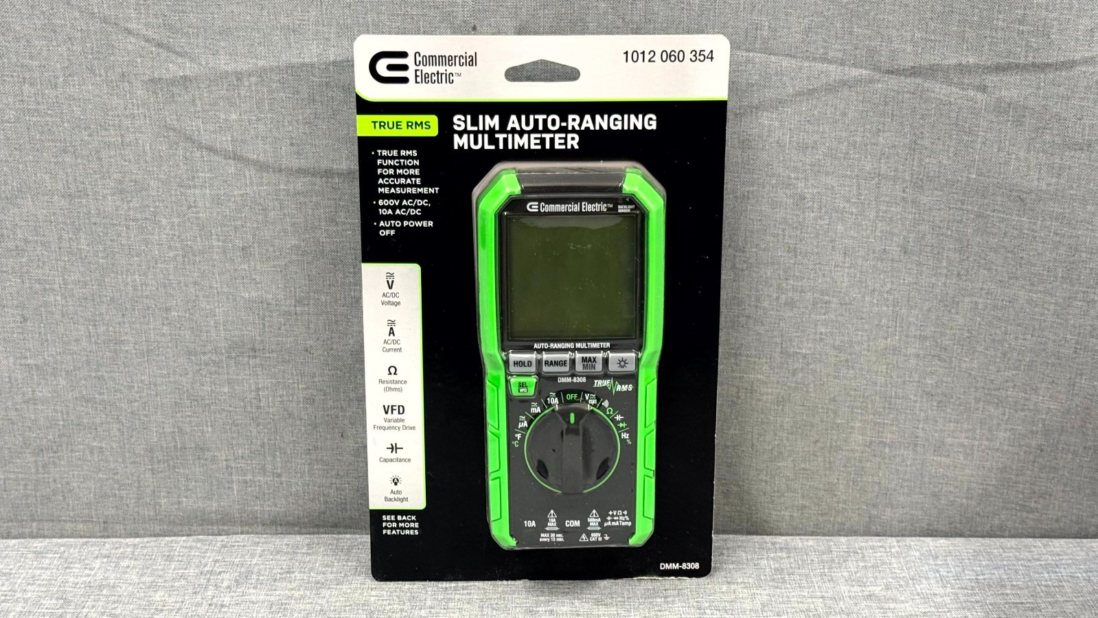 Commercial Electric 600V True RMS Slim Auto-Ranging Digital Multimeter DMM-8308