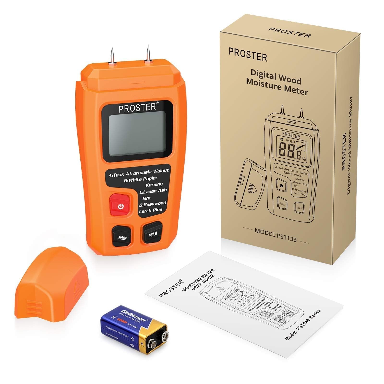 Digital Wood Moisture Meter Pin Type 4 Modes LCD Damp Tester Firewood Paper