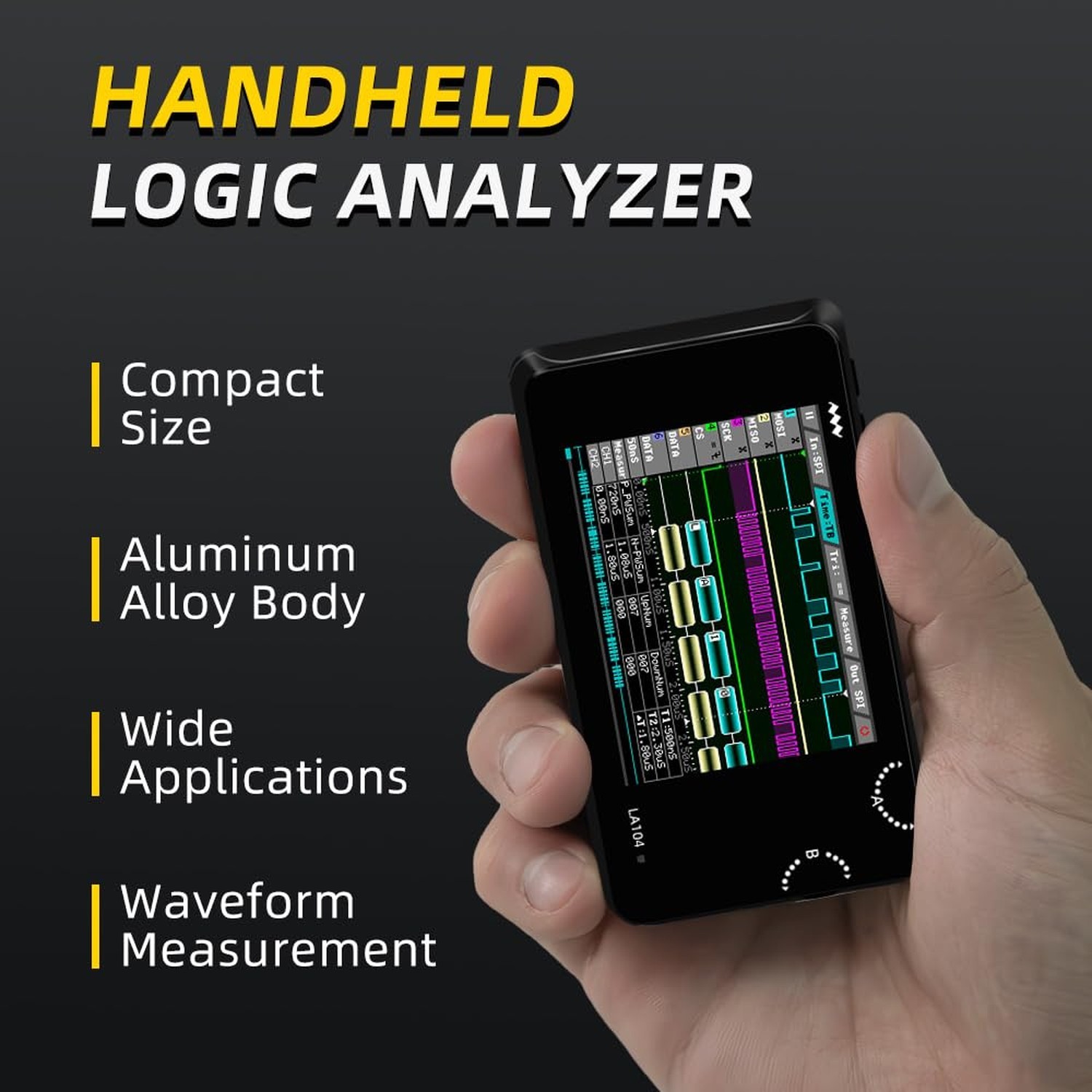 MINIWARE Pocket Logic Analyzer LA104, Portable Mini Size Handheld, Built-in R…