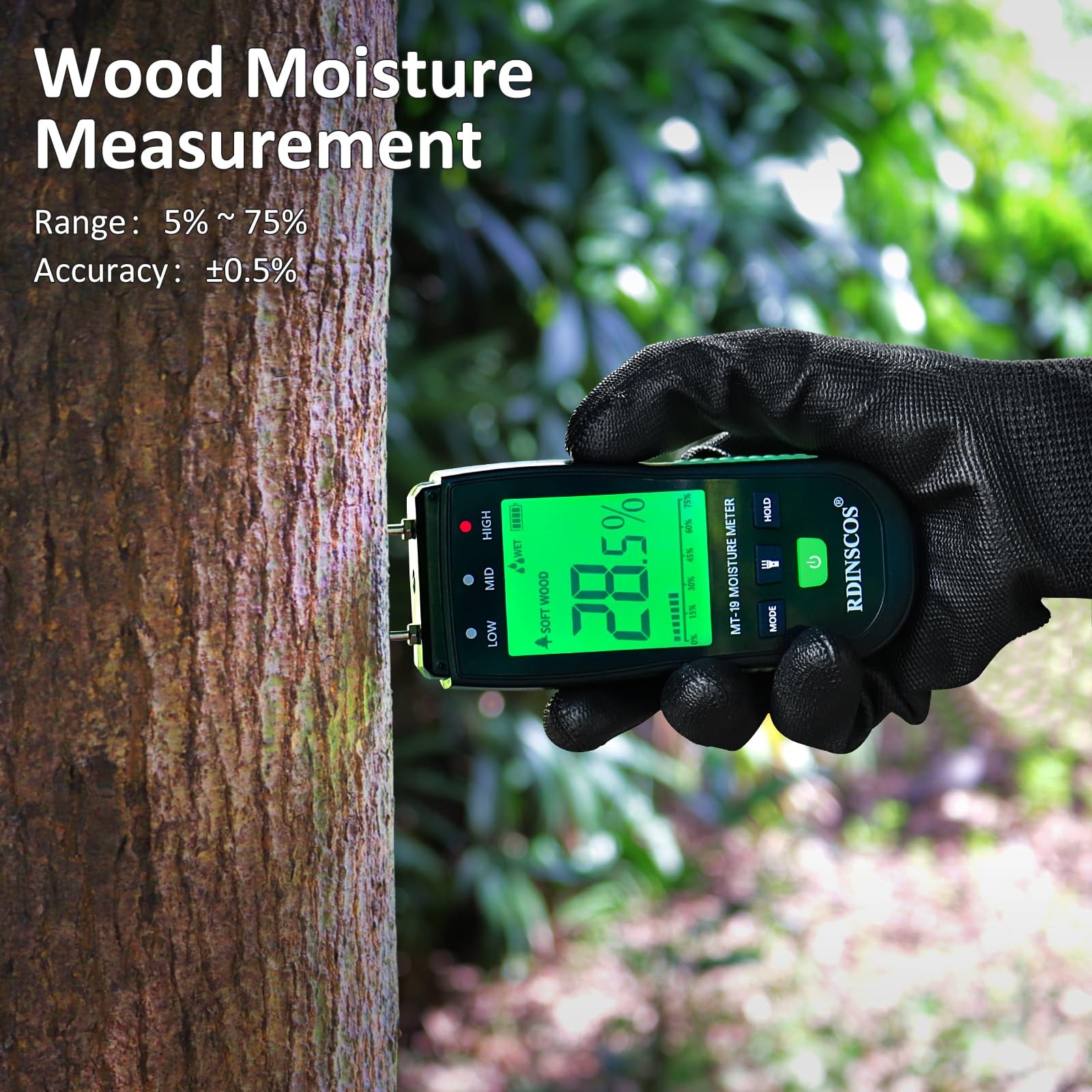 Wood Moisture Meter for Wood, Like Hardwood and Softwood Pin Moisture MT19B