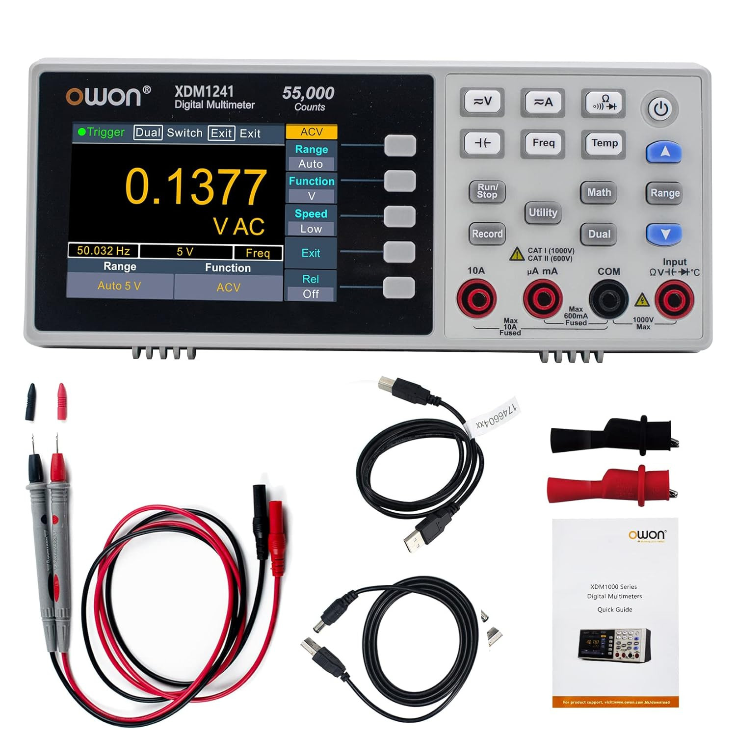 XDM1241 Portable Digital Multimeter,3.5In Desktop Digital Multimeters, 55000 Cou
