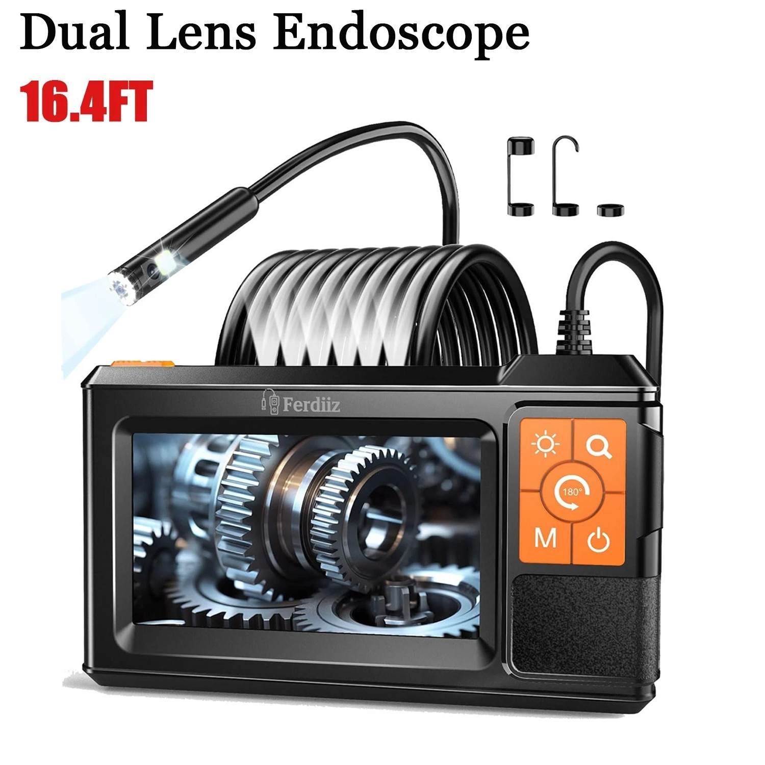 LCD Industrial Endoscopes 1080P HD Borescope 4.3inch 8mm Inspection Snake Camera