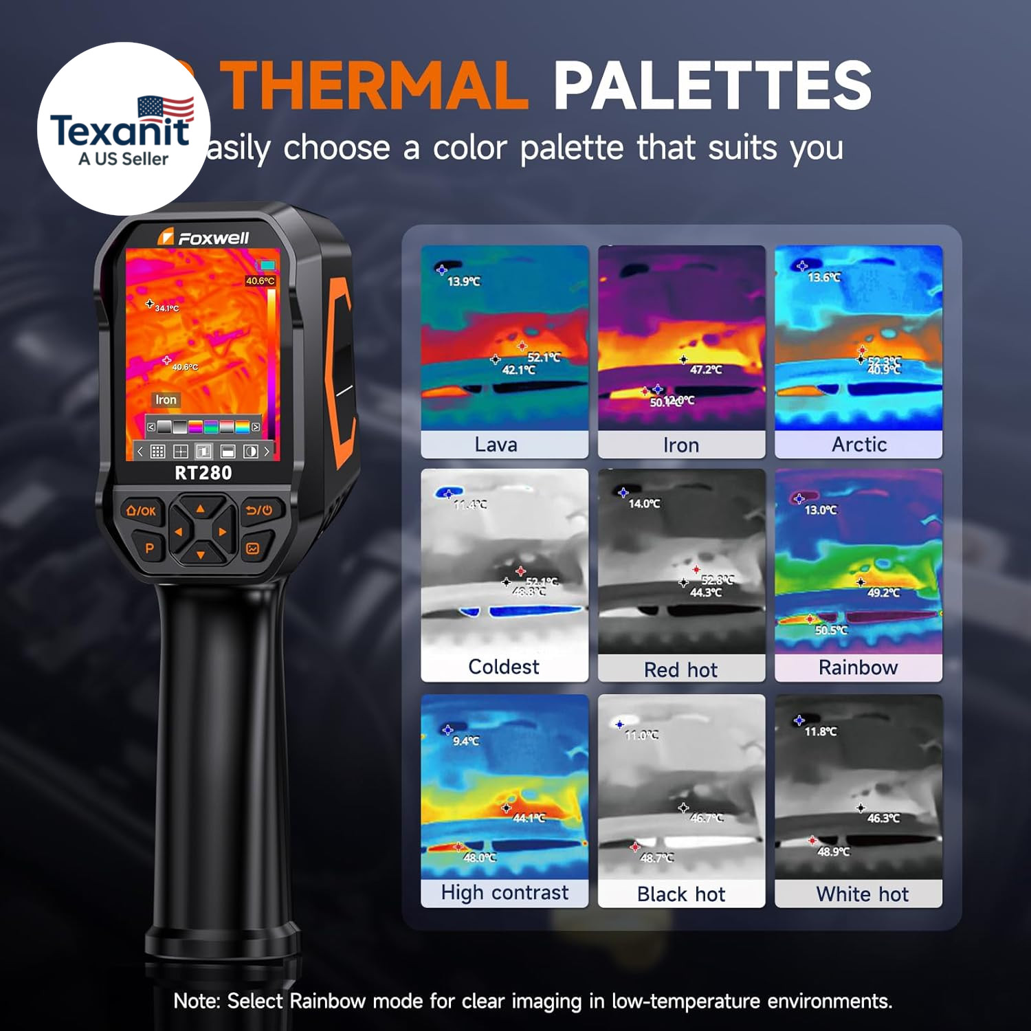 RT280 Thermal Imaging Camera, 320 X 240 2.8″ LCD Screen Thermal Camera, TISR Res