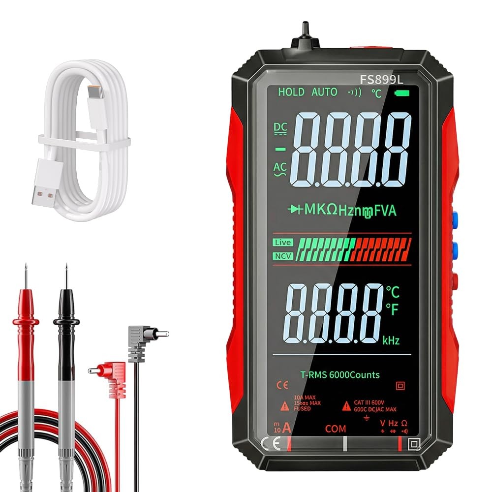 Digital Multimeter, FS899L Multimeter, USB Rechargeable Digital Multimeter