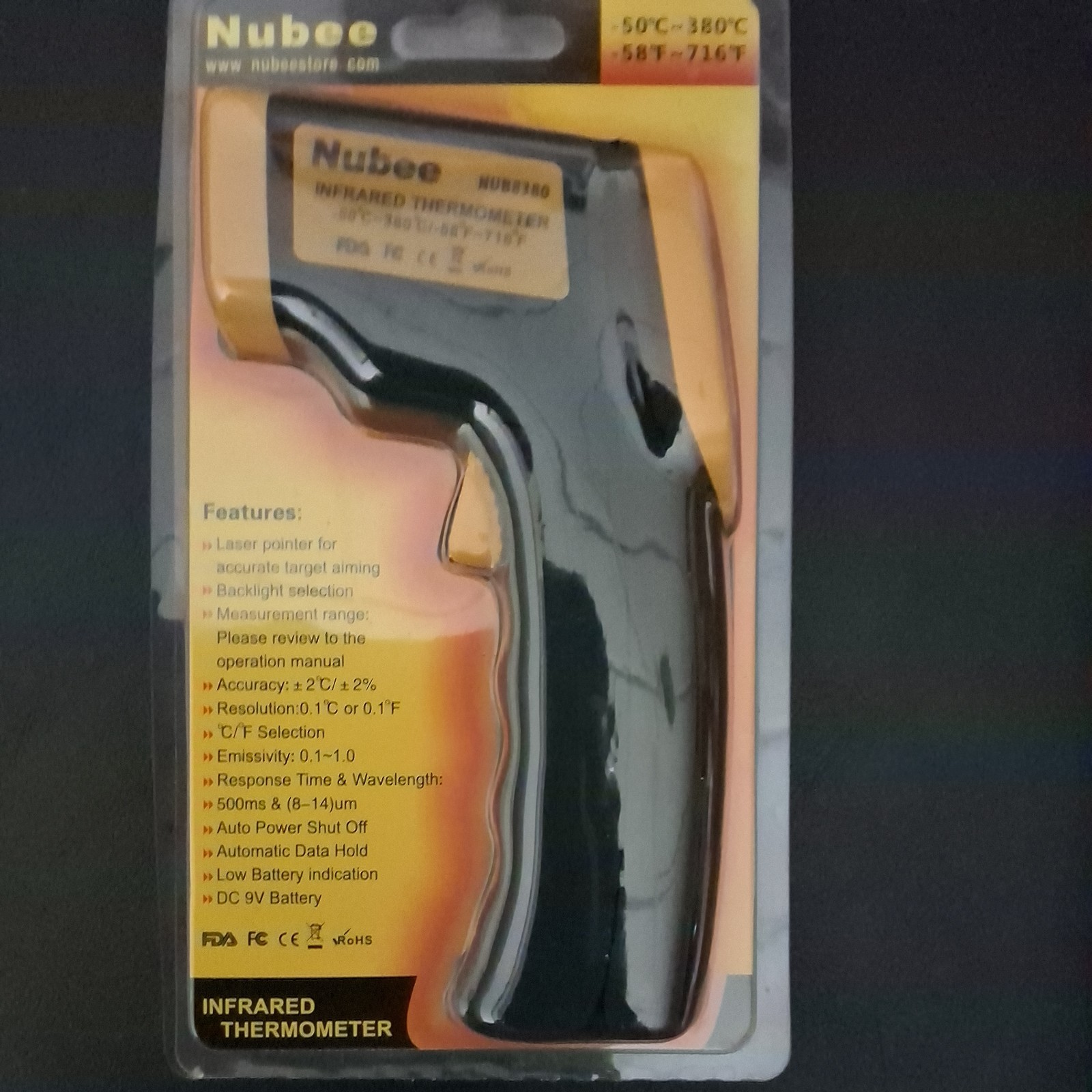 Advanced Digital Temperature Gun with High/Low Limit Settings – Battery Included