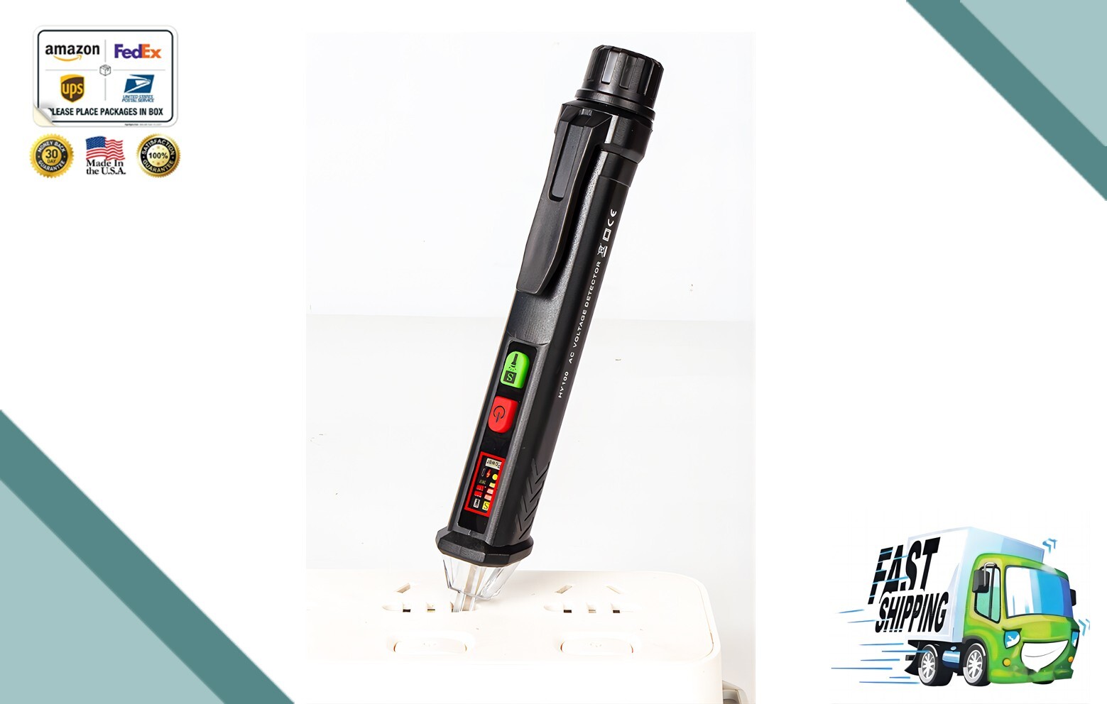 12-1000V Dual Sensitivity Electrical Tester Pen Non-Contact AC Voltage Detector