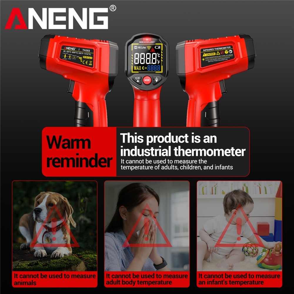 LCD Digital Non-contact Laser IR Infrared Thermometer Temp Meter Temperature Gun
