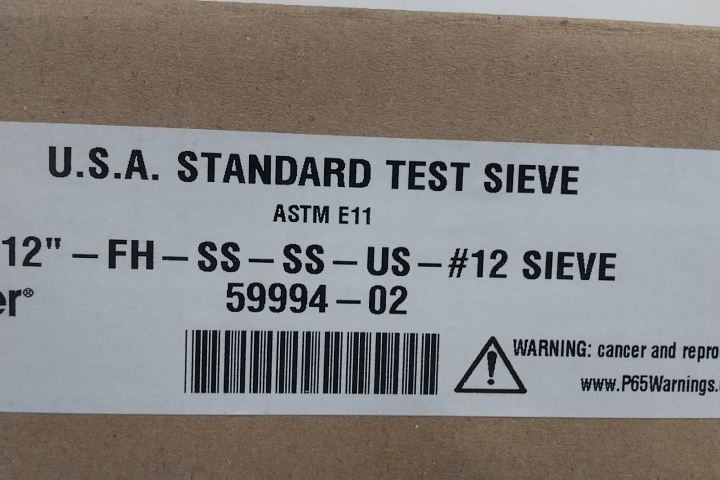 Brand Name 59994-02 12 In Outside Diameter Testing Sieve