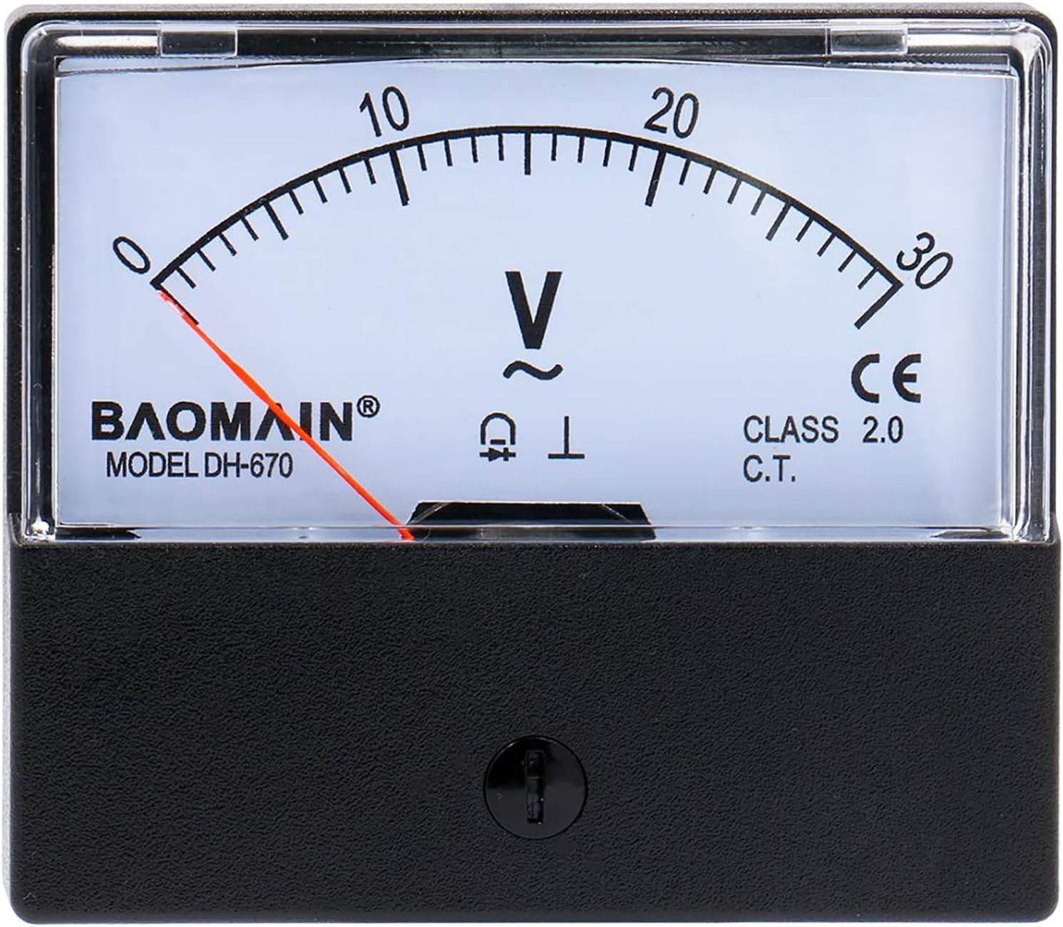 Baomain Voltmeter DH-670 AC 0-30V Rectangular Class 2.5 Analog Panel Volt Voltag