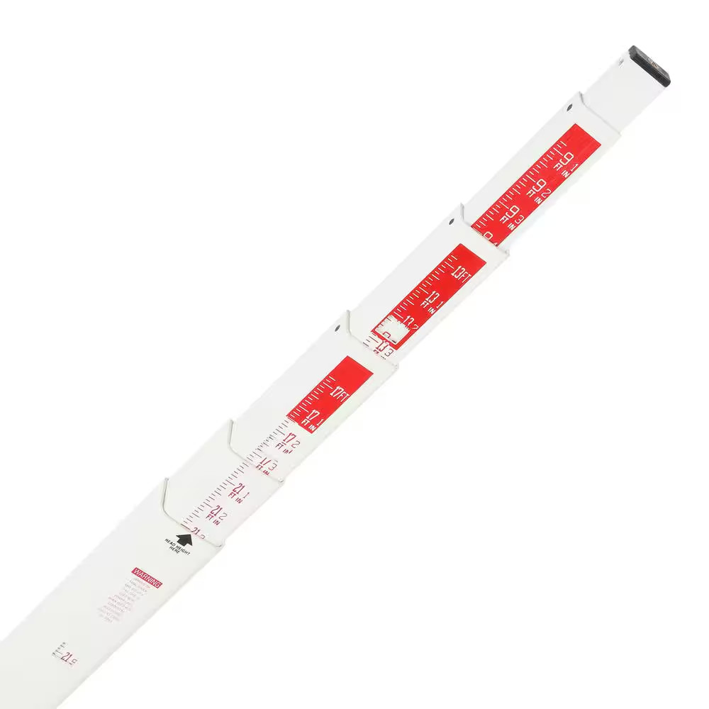 25 Ft. Fiberglass Rectangular-Shaped Leveling Telescoping Rod with Carrying Bag