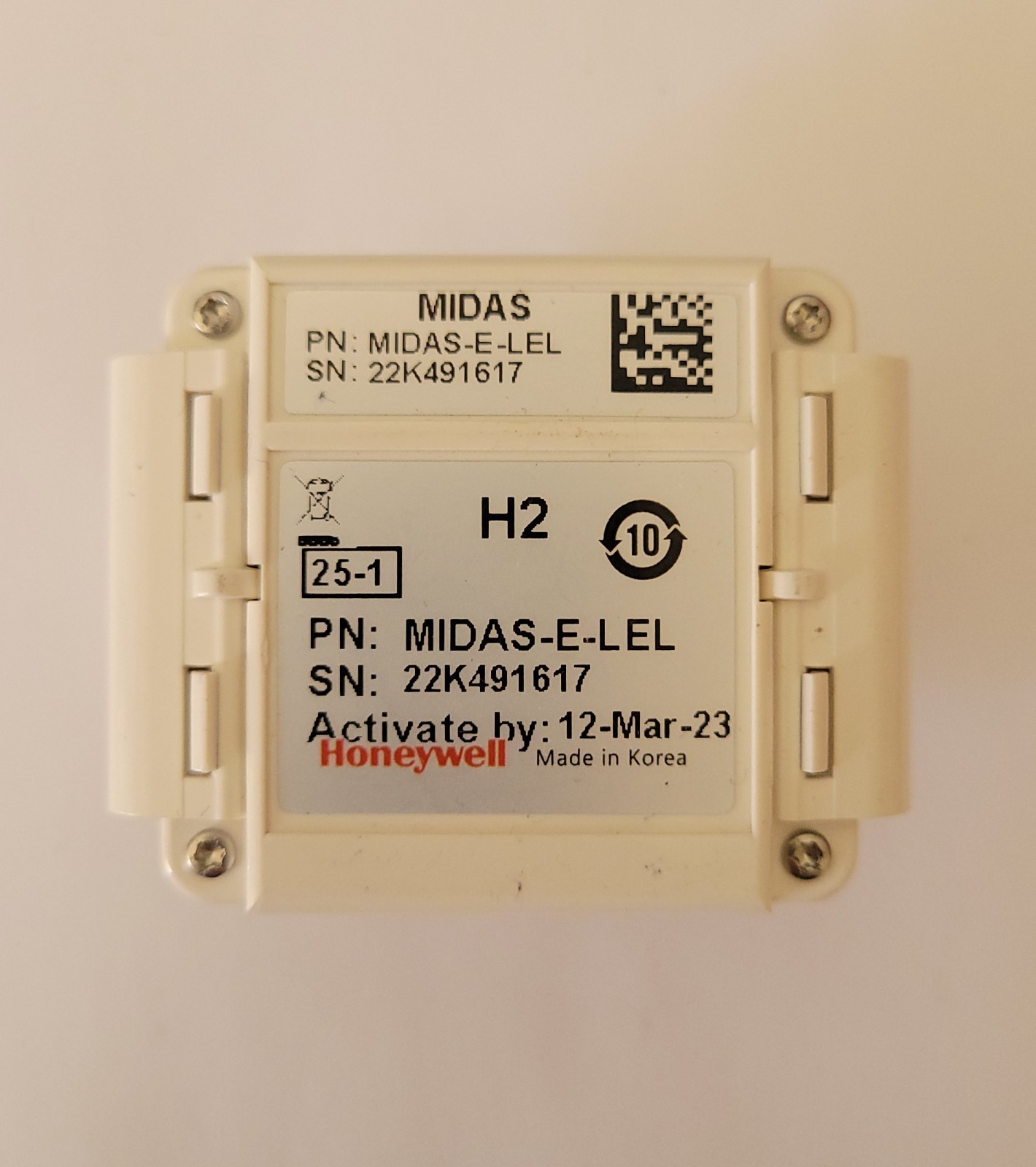 Honeywell MIDAS-E-LEL Gas Detector Sensor Cartridge Open box, 2 Years Remaining