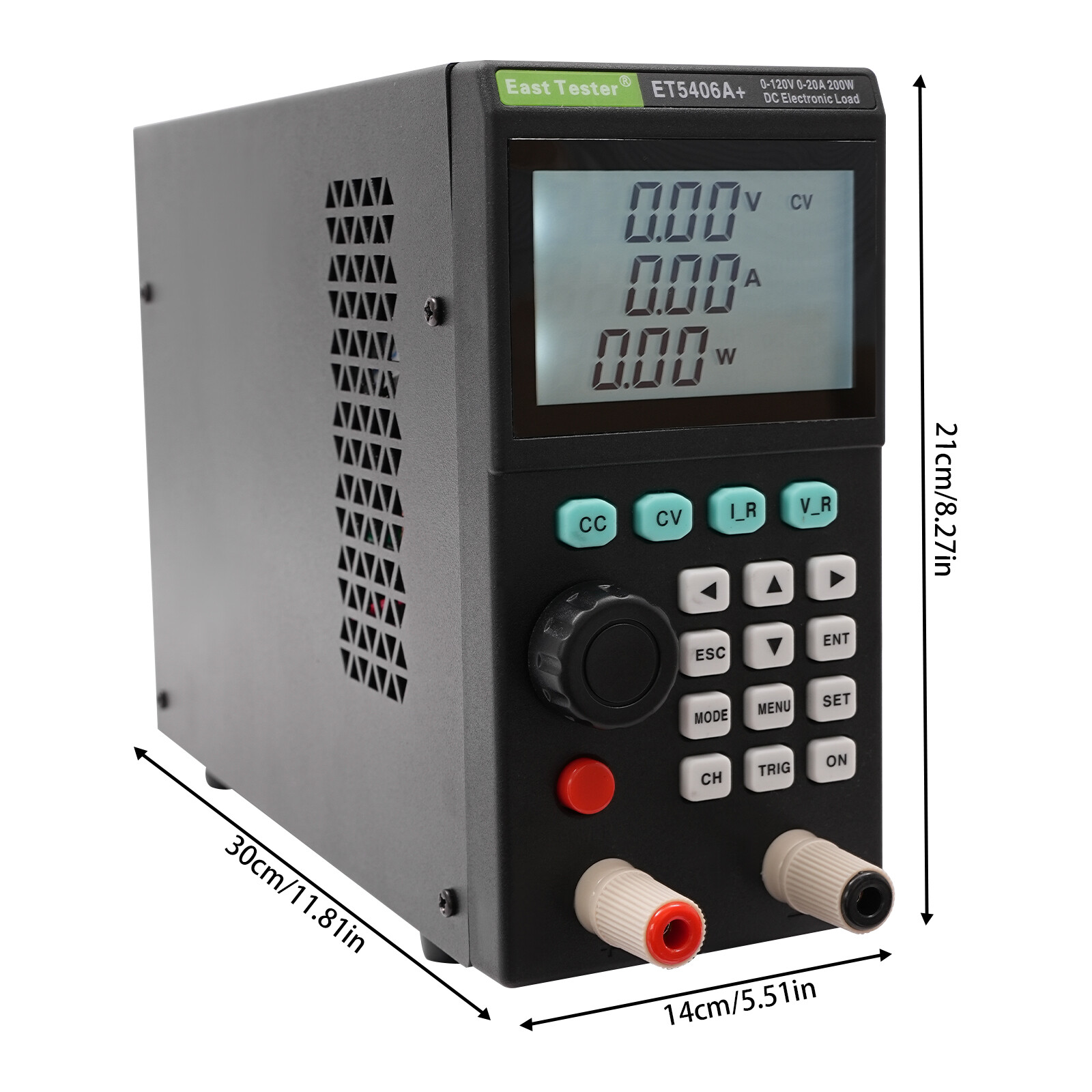 200W Load Tester Electronic Load Tester Rectangular Battery Tester 0-120V 0-20A