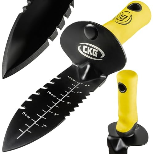 Metal Detector Shovel Stainless Steel Digger with Sheath, Yellow