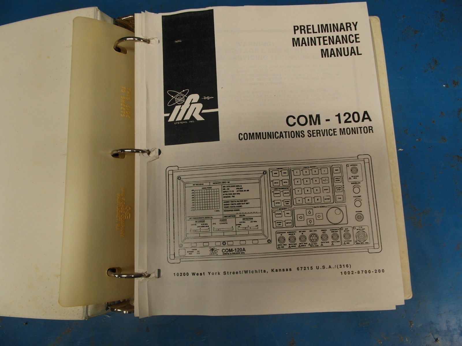 Aeroflex IFR COM-120A Maintenance Manual with Operations Manual section.