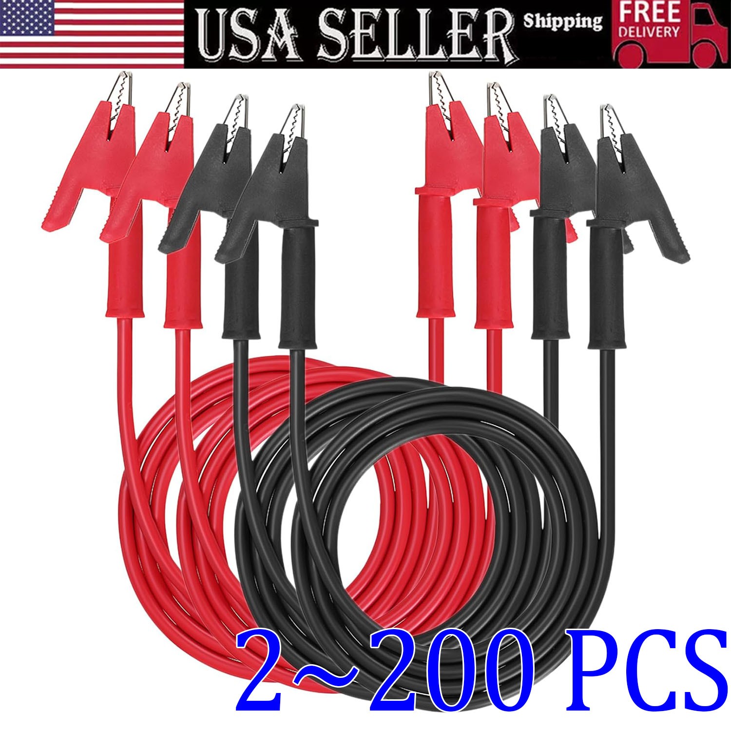 Alligator Clips Electrical Multimeter Test Leads 1500V/15A Jumper Wires Set Lot
