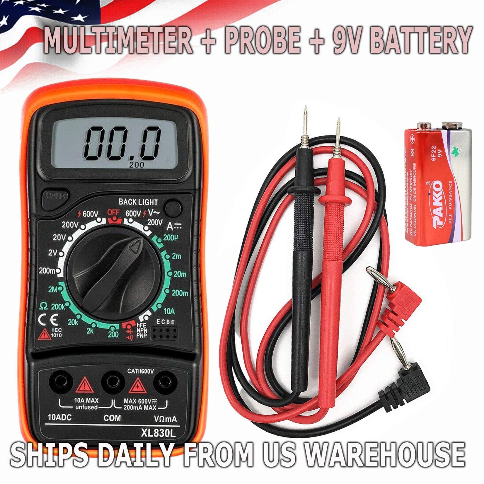 Digital Multimeter Voltmeter XL830L AC DC Ammeter Ohmmeter Volt Meter Tester Ohm