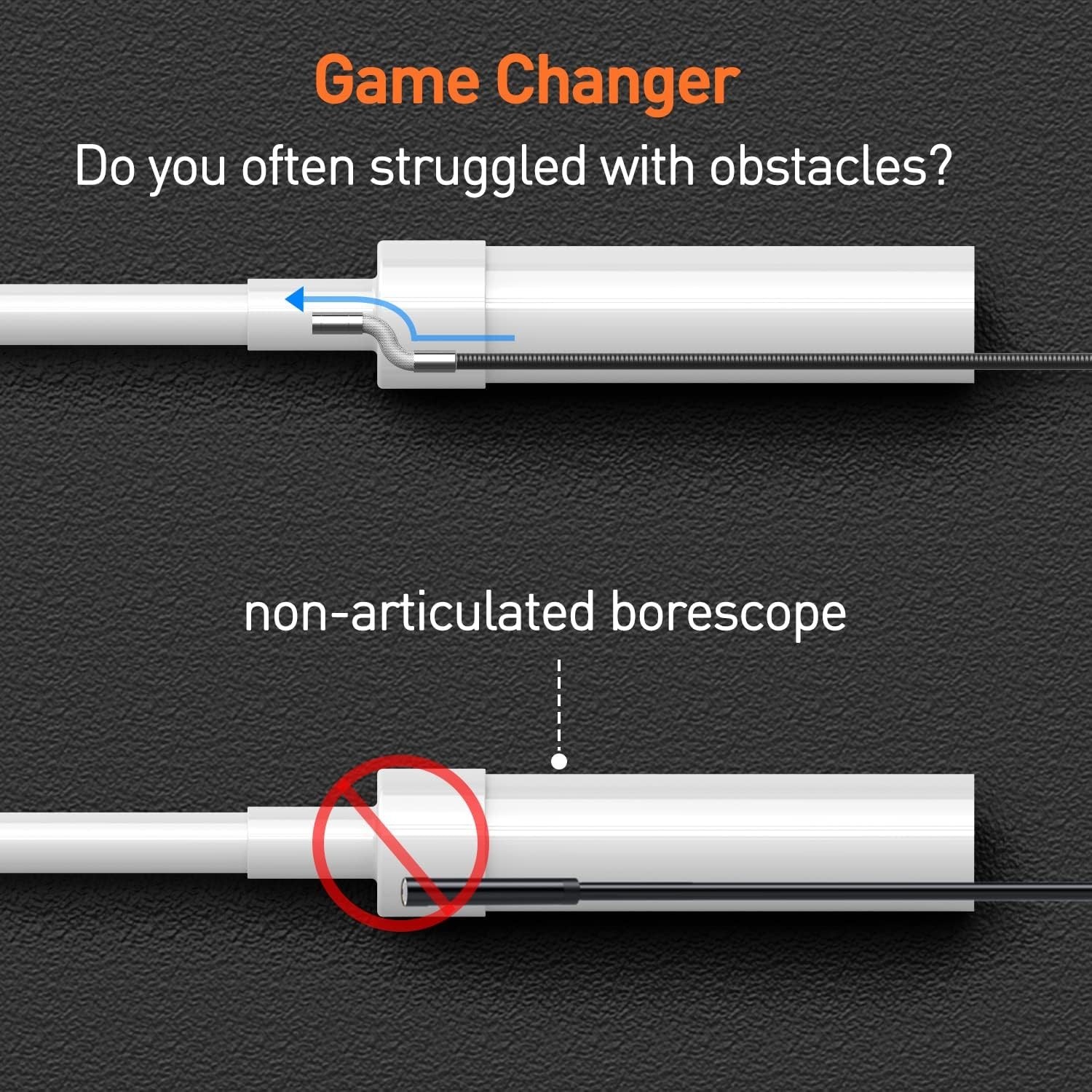 Versatile 10FT Industrial Borescope Camera – Autofocus & 8X Zoom, Waterproof