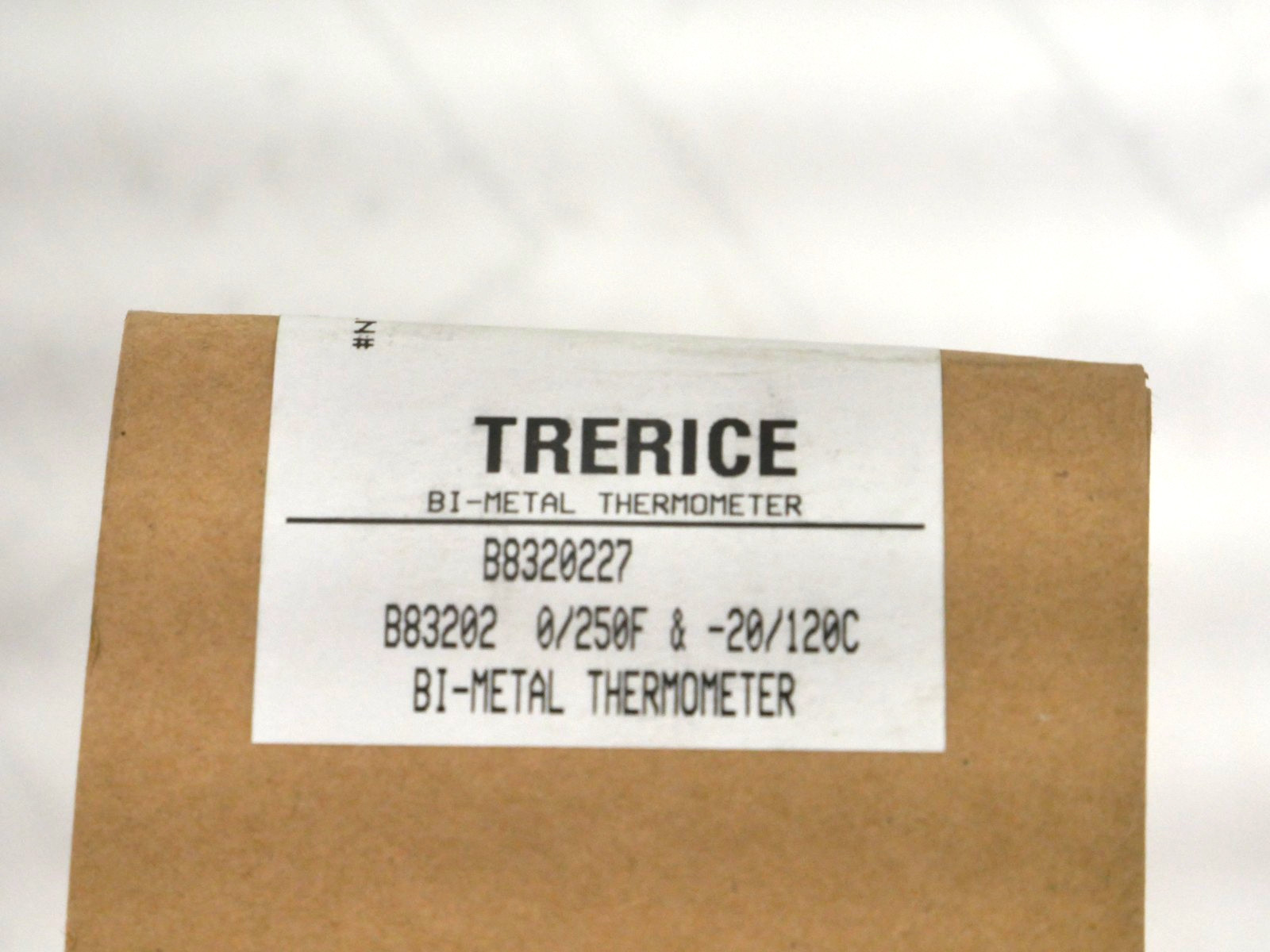TRERICE B8320227 Thermometer 0/250F, &-20/120C Stainless Steel Quality 1/2NPT