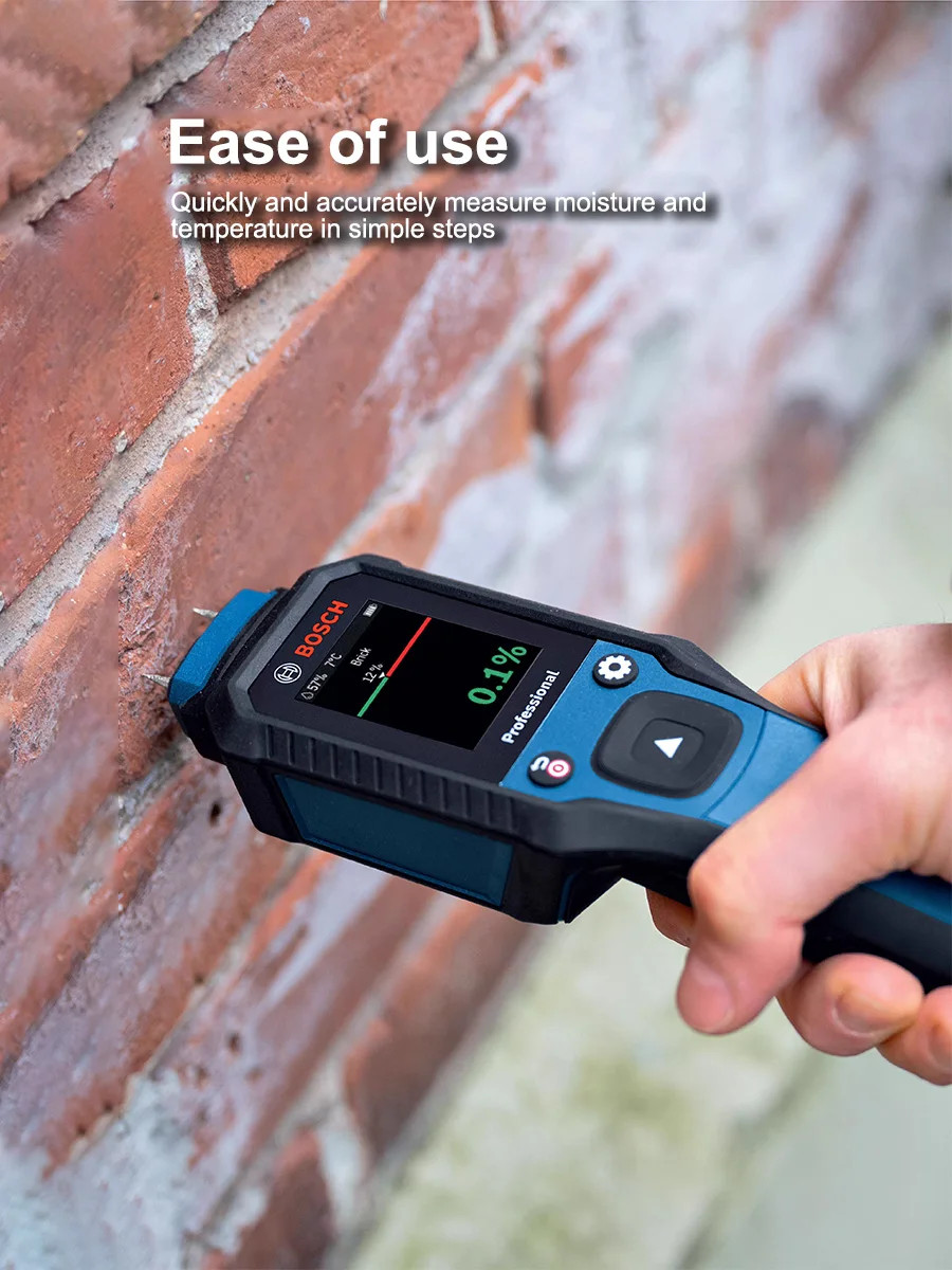 Bosch GMP2-15 Wood Moisture Meter Hygrometer LCD Brick Timber Damp Detector IP65