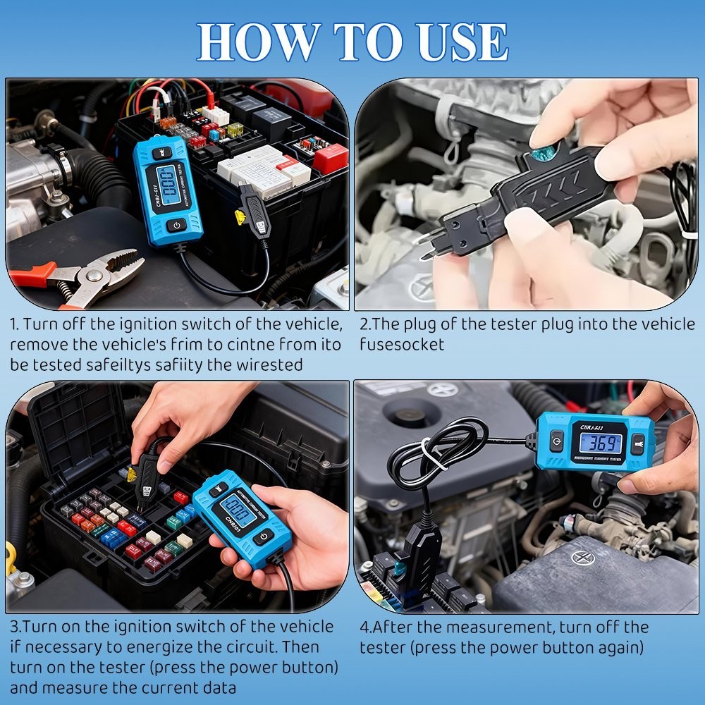 Automotive LED Car Blade Fuse Tester Fuse Leakage for Current Check CNBJ-611