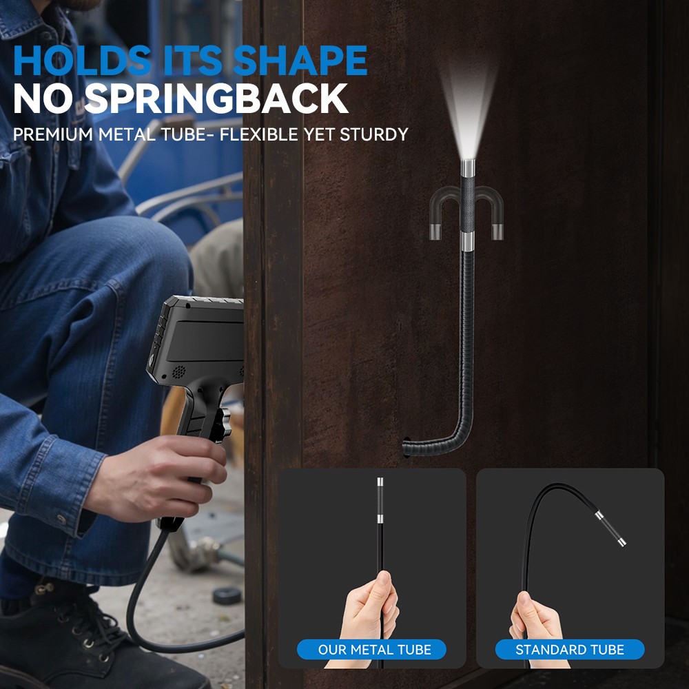 DEALS 2026 2-Way 360° Inspection Camera Articulating Borescope Phones Semi Rigid