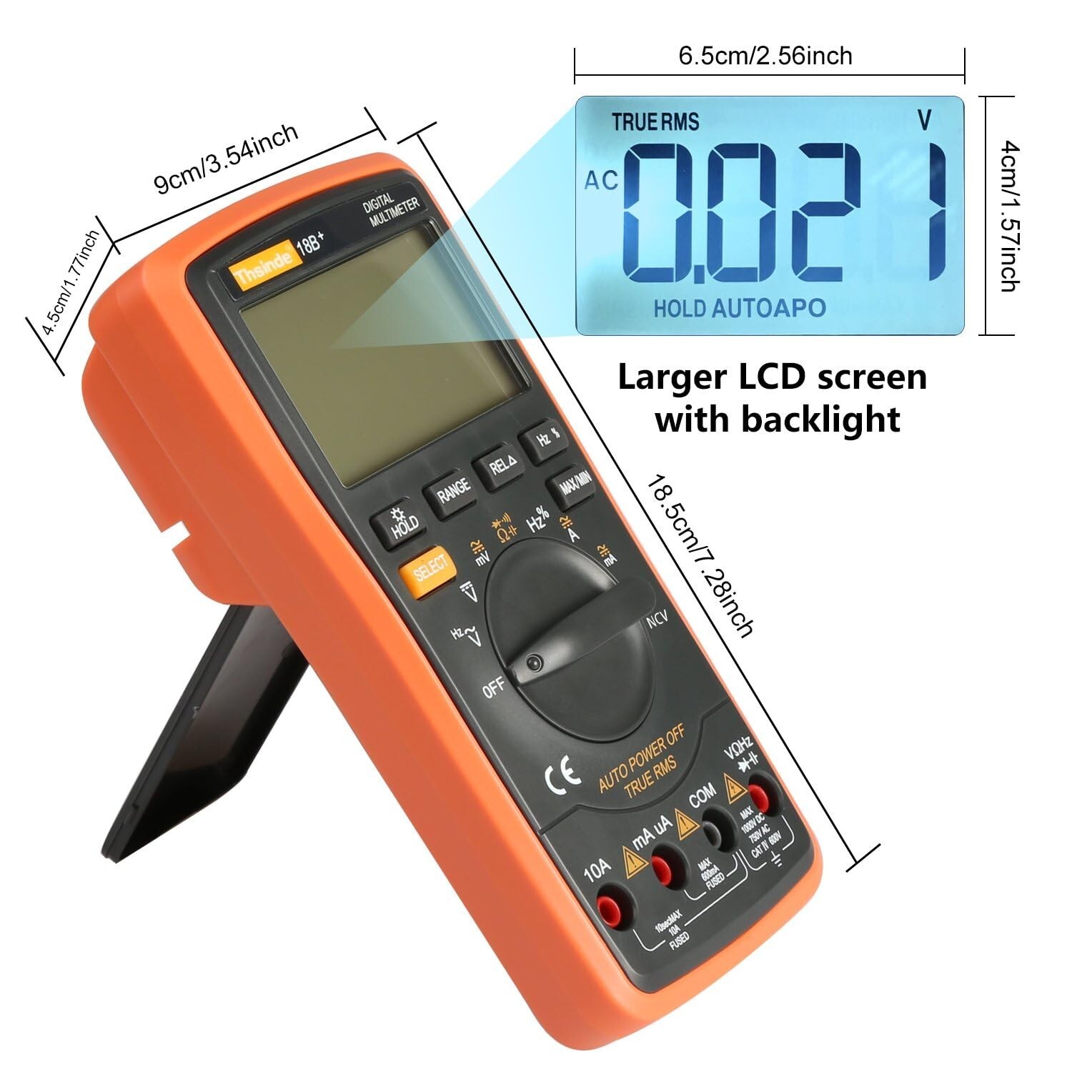 Auto Ranging Digital Multimeter TRMS 6000 with Battery Alligator Clips Test Lead