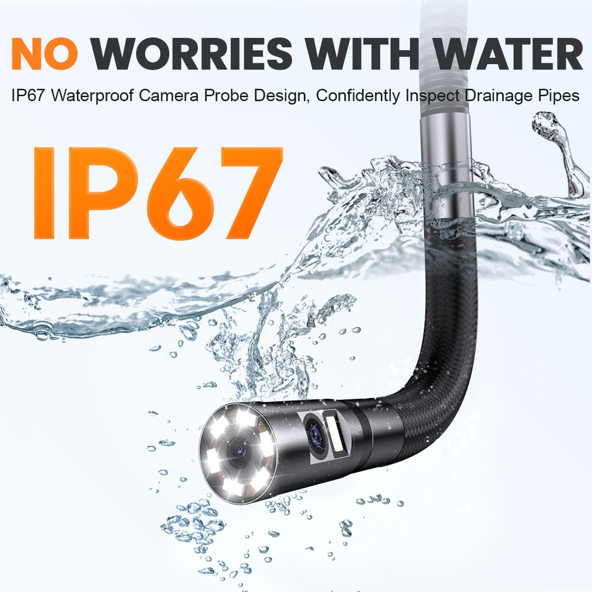 2M Endoscope Camera with Light HD Borescope Inspection Waterproof For Android
